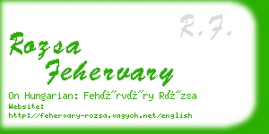 rozsa fehervary business card